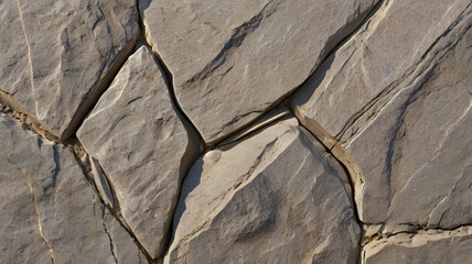 Canvas Print - How about this for a name: Closeup of a rough, textured stone wall with a natural, aged look