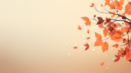 Wall Mural - generated illustration of Beautiful autumn foliage background with brunches