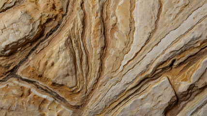 Wall Mural - buff limestone with a coarse texture and visible sedimentary layers