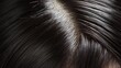 © ALIS ST - Macro close-up of dark hair roots on a clean scalp, highlighting a healthy and well-maintained hair condition.