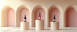 © Outsiderzone - Elegant Trio of Pastel Wines Displayed on Sleek Baroque Pedestals
