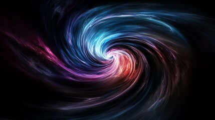 Wall Mural - semi close-up of an illuminated galaxy with swirling colors, symbolizing fantasy and the cosmos, mor