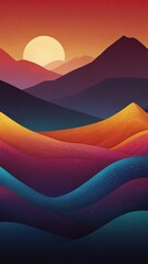 Wall Mural - colorful sunset gradient abstract background design copy space illustration art