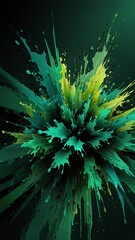 Poster - green color splash abstract background design copy space illustration art