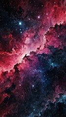 Wall Mural - pink cosmic nebula abstract background design copy space illustration art