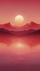 Wall Mural - pink sunset gradient abstract background design copy space illustration art