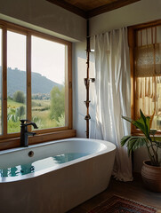 Wall Mural - Bathroom Bohemian style looks luxurious simple landscape