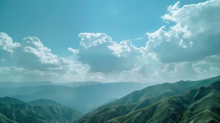 Wall Mural - clouds over mountains