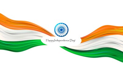 India independence day on the 15th of August concept. Creative colorful concept of the Indian flag with Text 