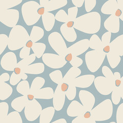 Wall Mural - Vector cute floral illustration seamless repeat pattern digital artwork