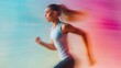 © ruangrit19 - Minimalist Young Woman Fitness Training Scene with Blurry Abstract Motion
