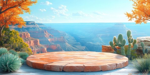 Poster - Stone Platform Overlooking the Grand Canyon