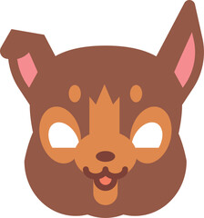 Poster - Dog mask. Puppy face for kid entertaiment