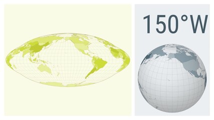 Wall Mural - World Map Animation. Pseudocylindrical equal-area Goode homolosine projection. Colored countries style. Animated world map in Homolosine projection.