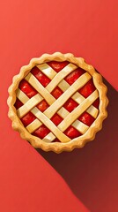 Wall Mural - Delicious Red Berry Pie with Lattice Crust