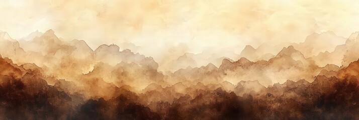 Wall Mural - Watercolor Mountain Landscape