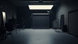 © Pter - elegant all black fine artist studio with dramatic lighting