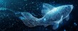 © Georgii - Wireframe fish illustration with digital elements on a futuristic background