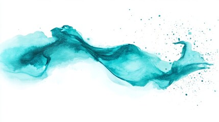 Wall Mural - abstract turquoise watercolor splash. a vibrant, abstract turquoise watercolor splash, perfect for a
