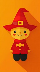 Sticker - Colorful Cartoon Character in Red Hat and Outfit