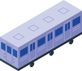 Sticker - Modern subway train waggon standing on rails isometric 3d icon