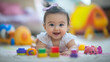 © Mmmdrza - Depict baby girls engaging in playful activities, such as playing with colorful toys, stacking blocks, or giggling while being tickled, capturing their lively and joyful spirits.