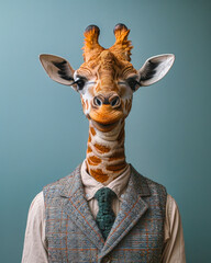 A Giraffe's Gaze in a Human Form: A Portrait of a Curious Creature