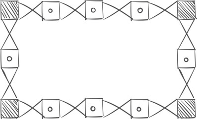 Wall Mural - doodle pattern border. simple geometric decorative frame