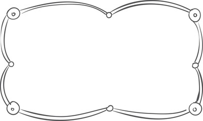 Wall Mural - decorative round shape frame. doodle line border