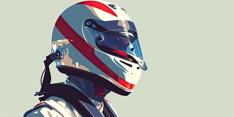 Wall Mural - Dynamic Racer Helmet Illustration