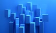 © Picture Perfection - Abstract 3d render, blue geometric background design, Generative AI