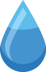 Sticker - Single blue water drop is isolated on a white background representing concepts such as cleanliness, hydration, and purity