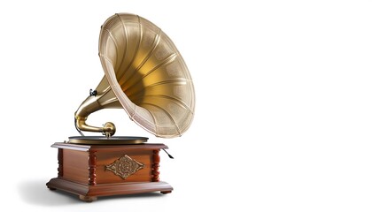 Gramophone isolated on white