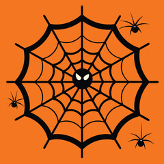 Spider Webs Halloween Elements Vector Illustration.