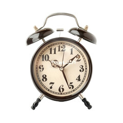 Retro alarm clock on transparent background, png