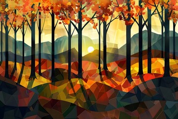 Wall Mural - autumn in the forest