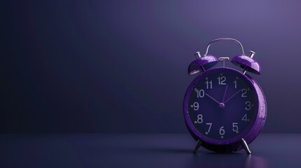 Alarm clock on a dark purple background.