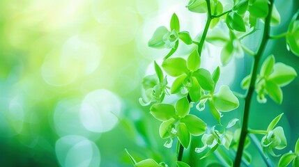 Wall Mural -   A high-resolution image of a close-up of a flower cluster with droplets of water on its petals, set against a softly blurred background