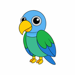 Canvas Print - cute parrot vector illustration