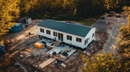 New Home Construction in the Woods