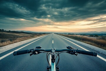 Poster - bicycle on the road