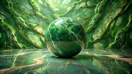 Wall Mural - emerald dreams: a marble's lush enchantment generative ai