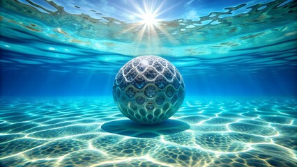 Wall Mural - aqua marine sphere pattern: an underwater oasis of tranquility and beauty ai generated