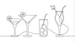 © boxs - Continuous Line Drawing of Classic Cocktails: A Visual Symphony of Spirits  generative AI