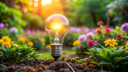 Illuminated Growth: A Flourishing Light Bulb  AI Generated