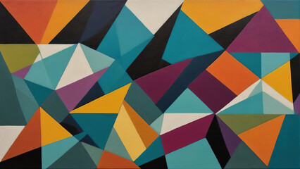 Wall Mural - Colorful minimal elegant art with triangles shapes