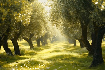 Wall Mural - sunset in the forest