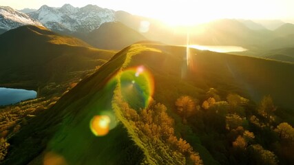 Wall Mural - The beauty of Earths natural landscapes highlighted by the suns warm and gentle light create a breathtaking scene that reminds us of our connection to the world.