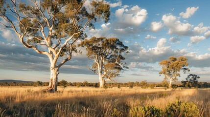 Golden Field with Trees 2