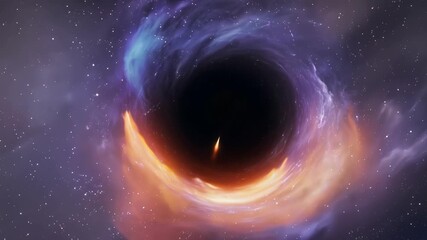 Wall Mural - Watch as a massive black hole devours a nearby star its powerful gravity distorting the very fabric of space and time.